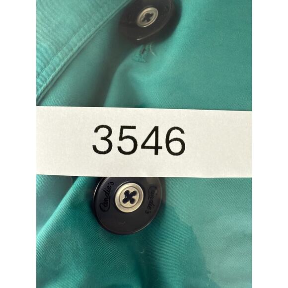 Candies Size S Outdoor Tie Front Button Coat Blue Long Sleeve Lined Collar - Picture 11 of 11